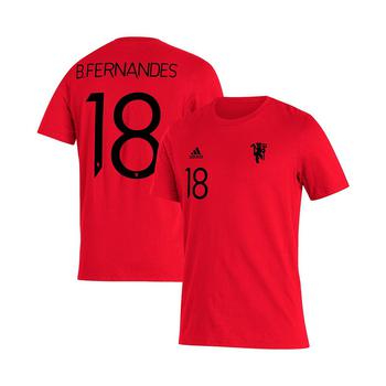 亚历山大王联名阿迪达斯, Adidas | Men's Bruno Fernandes Red Manchester United Name and Number Amplifier T-shirt商品图片 