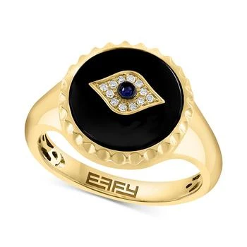 Effy | EFFY® Onyx, Sapphire (1/20 ct. t.w.) & Diamond Accent Evil Eye Ring in 14k Gold,商家Macy's,价格¥16454