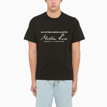 Martine Rose | Black crew neck t-shirt with logo print商品图片,