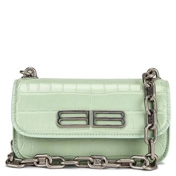 Balenciaga | Light Green Croc-Embossed Leather XS Gossip Bag 3.9折, 满$200减$10, 独家减免邮费, 满减