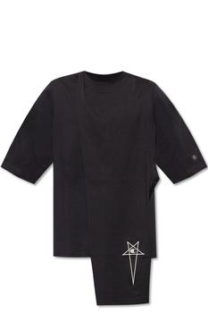Rick Owens | Rick Owens X Champion Logo Embroidered T-Shirt商品图片,5.7折起