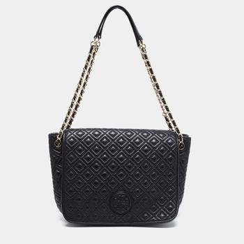 tory burch包链条包, [二手商品] Tory Burch | Tory Burch Black Quilted Leather Marion Flap Chain Shoulder Bag商品图片 8.3折