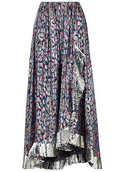 推荐Minessa floral-print silk-blend skirt商品