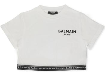 Balmain | Balmain Kids Logo Printed Cropped T-Shirt商品图片,7折起