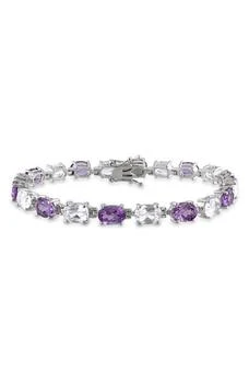 DELMAR | Sterling Silver Alternating Amethyst & Created White Sapphire Bracelet,商家Nordstrom Rack,价格¥975