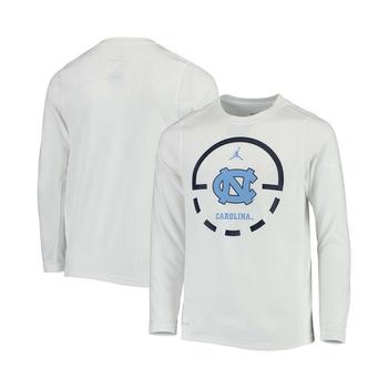 aj女, Jordan | Youth White North Carolina Tar Heels Basketball Legend Performance Long Sleeve T-shirt商品图片 7.4折