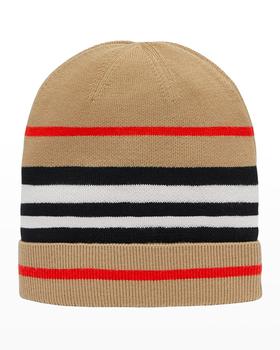 美国burberry, Burberry | Kid's Daphnie Icon Stripe Beanie, S-M商品图片 