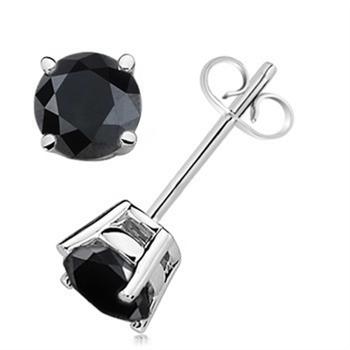 商品Maulijewels | 0.20 Carat Natural Round Black Diamond Prong Set Stud Earring In 14K Black & Yellow Gold,商家Jomashop,价格¥1162图片