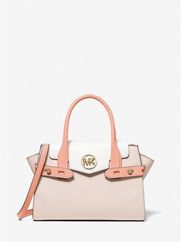 michael kors bag, Michael Kors | Carmen Medium Color-Block Faux Saffiano Leather Belted Satchel商品图片 2.4折