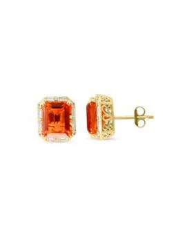 Effy | 14K Yellow Gold, Citrine & Diamond Stud Earrings,商家Saks OFF 5TH,价格¥5687