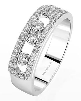商品Messika | Move Pave and 3-Diamond Ring in 18k White Gold Size 52,商家Neiman Marcus,价格¥29599图片