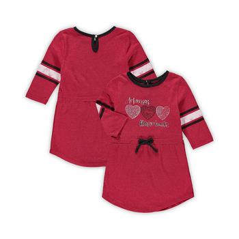 商品Colosseum | Toddler Girls Heathered Cardinal Arkansas Razorbacks Poppin Sleeve Stripe Dress,商家Macy's,价格¥231图片