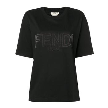 Fendi | Fendi 芬迪 女士黑色时尚休闲字母短袖T恤 FAF077-A47A-F0GME商品图片,独家减免邮费