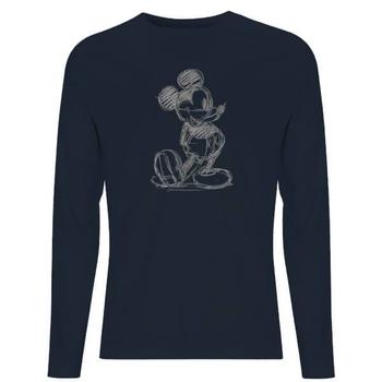 推荐Disney Mickey Mouse Sketch Men's Long Sleeve T-Shirt - Navy商品