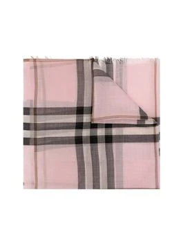 Burberry | Pink Lightweight Check Wool Silk Scarf 5.7折, 满$75减$5, 满减
