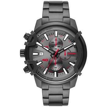 推荐Men's Chronograph Griffed Gunmetal-Tone Stainless Steel Bracelet Watch 48mm商品