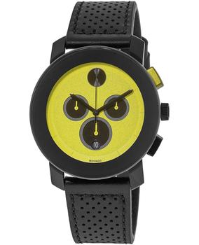 Movado | Movado Bold TR90 Yellow Dial Leather Strap Men's Watch 3600766商品图片,4折