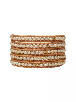 商品Chan Luu | 18K Gold-Plated & Freshwater Pearl Wrap Bracelet,商家Saks Fifth Avenue,价格¥1851图片