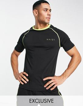 推荐VAI21 muscle active t-shirt co-ord with contrast stitch in black商品