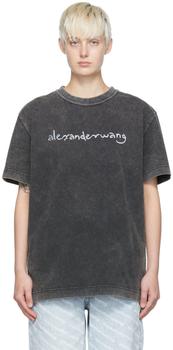 Alexander Wang | Black Cotton T-Shirt商品图片,6.7折