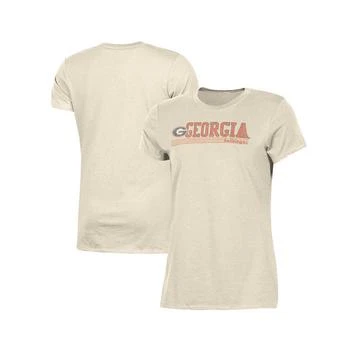 CHAMPION | Women's Cream Distressed Georgia Bulldogs Classic T-shirt 