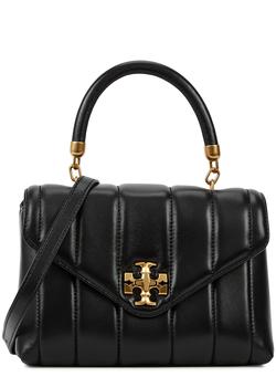 tory burch tote男包, Tory Burch | Kira black quilted leather top handle bag商品图片 