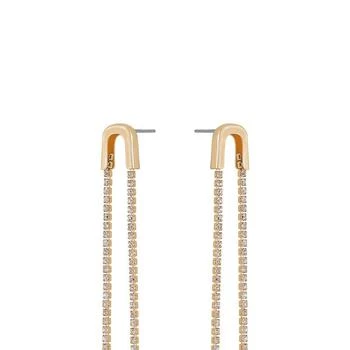 Ettika Jewelry | Double Crystal Chain Drop 18k Gold Plated Earrings ONE SIZE ONLY,商家Verishop,价格¥304