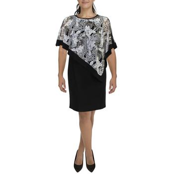 a & R Cashmere, R&M Richards | R&M Richards Womens   Drapey Midi Cocktail and Party Dress商品图片 