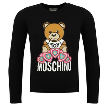 推荐Black Teddy Heart Logo Long Sleeve T Shirt商品