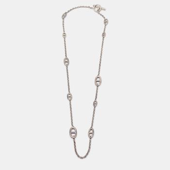 [二手商品] Hermes | Hermès Sterling Silver Farandole Long Toggle Necklace商品图片,6.6折