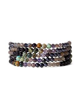 推荐18K Gold-Plated, African Turquoise & Multi-Gemstone Naked Wrap Bracelet商品