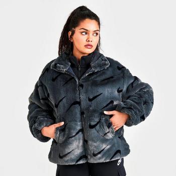 推荐Womens Nike Sportswear Plush Fur All-over Print Jacket商品