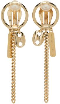 Justine Clenquet | SSENSE Exclusive Gold Rita Clip-On Earrings商品图片,独家减免邮费