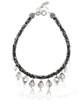 推荐Glitter Collar Necklace W/ Crystal Drop商品