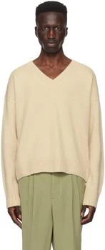 AMI | Beige Cropped Sweater 