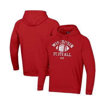 Under Armour | Men's Red Wisconsin Badgers Football Practice Raglan Pullover Hoodie商品图片,