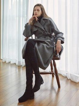 商品YAN13 | Wool Trench Long Coat Grey,商家W Concept,价格¥1086图片