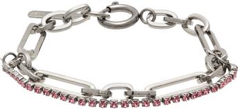 商品SSENSE Exclusive Silver & Pink Paloma Bracelet图片