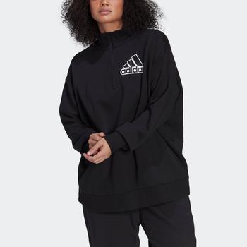 美国adidas plus, Adidas | Women's adidas Essentials Outlined Logo 1/2-Zip Sweatshirt (Plus Size)商品图片 9折×额外7折, 额外七折