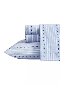 Eddie Bauer评价, Eddie Bauer | Painted Heart Stripe Flannel Sheet Set商品图片 5折