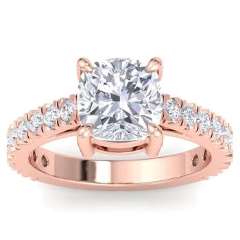 SSELECTS | 4 Carat Cushion Cut Lab Grown Diamond Classic Engagement Ring In 14k Rose Gold (g-h, Vs2),商家Premium Outlets,价格¥23406