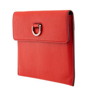 Burberry | Bright Red D-ring Leather Pouch with Zip Coin Case商品图片,5.5折, 满$275减$25, 满减