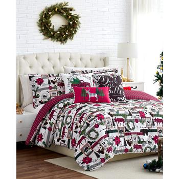 商品Merry Town Christmas Reversible 6 Piece Comforter Set, Full/Queen图片