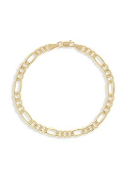 Saks Fifth Avenue | 14K Yellow Gold Concave Figaro Link Bracelet/4.75MM,商家Saks OFF 5TH,价格¥9505