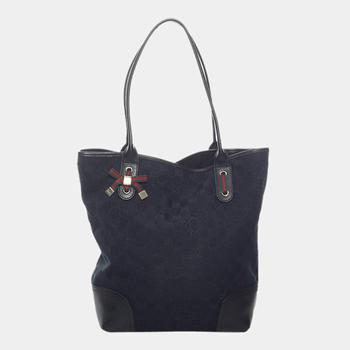 古驰托特包, [二手商品] Gucci | Gucci Black GG Canvas Princy Tote Bag商品图片 