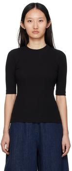 ROSETTA GETTY, ROSETTA GETTY | Black Cotton T-Shirt商品图片 额外8.5折, 独家减免邮费, 额外八五折