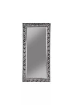 商品Rectangular Beveled Accent Floor Mirror with Glitter Mosaic Pattern, Gray图片