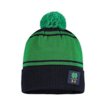 Under Armour | Men's Navy Notre Dame Fighting Irish Sideline Performance Cuffed Knit Hat with Pom商品图片,