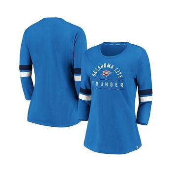 推荐Women's Branded Blue Oklahoma City Thunder Iconic Prolific Modern 3/4-Sleeve T-shirt商品