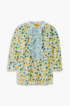 推荐Ruffled floral-print linen blouse商品